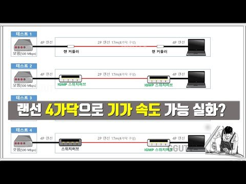 랜선 4가닥으로 인터넷속도가 얼마까지 지원될까?