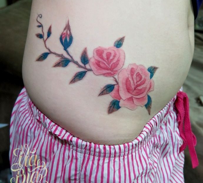 Rose Tattoo,Hình Xăm Hoa Hồng, Dây Leo, Vị Trí Bụng, Hình Xăm Nữ, Hà Nội. | Hình  Xăm, Mini Tattoos, Hình Xăm Mực