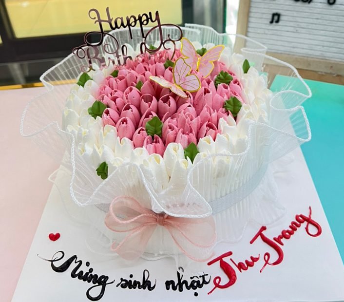 Bánh Sinh Nhật Kiểu Bó Hoa Dn02 - Tiệm Bánh Dê Núi