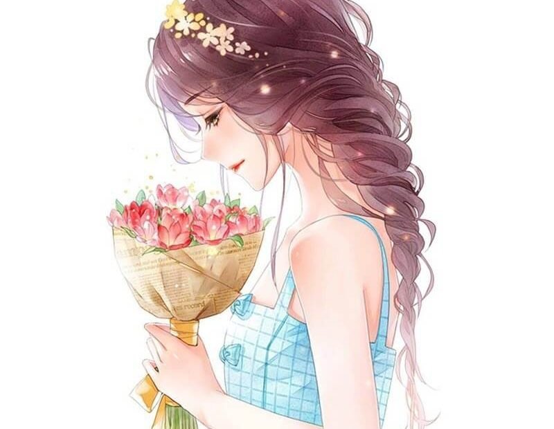 Ảnh Cô Gái Cầm Hoa Anime: Vẻ Đẹp Tinh Tế, Nhẹ Nhàng, Đằm Thắm - Việt Nam  Fine Art - Tháng Mười - 2023
