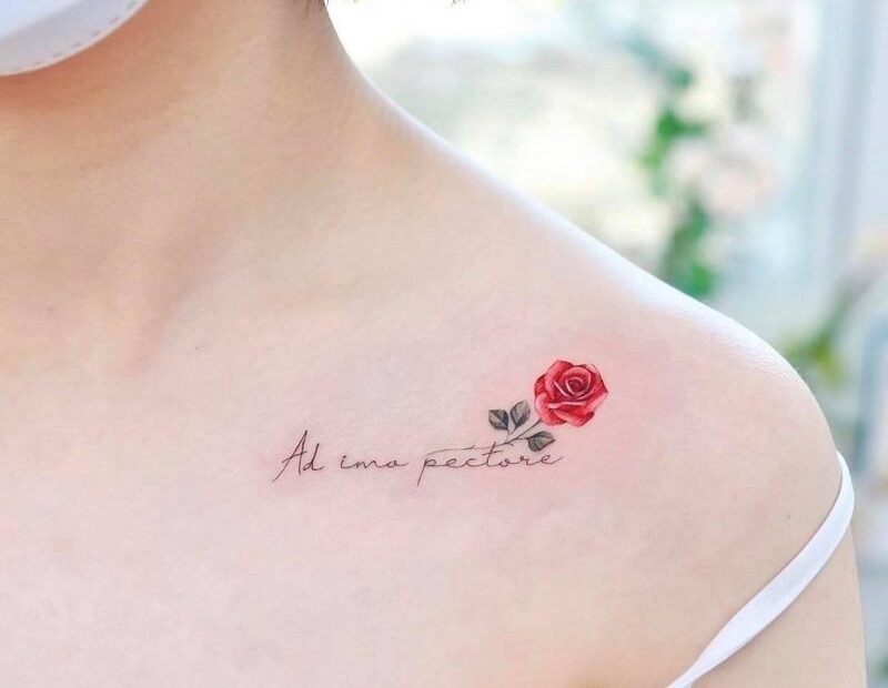 Mẫu Hình Xăm Hoa Hồng Kèm Chữ Ý Nghĩa Lãng Mạn Và Sâu Sắc