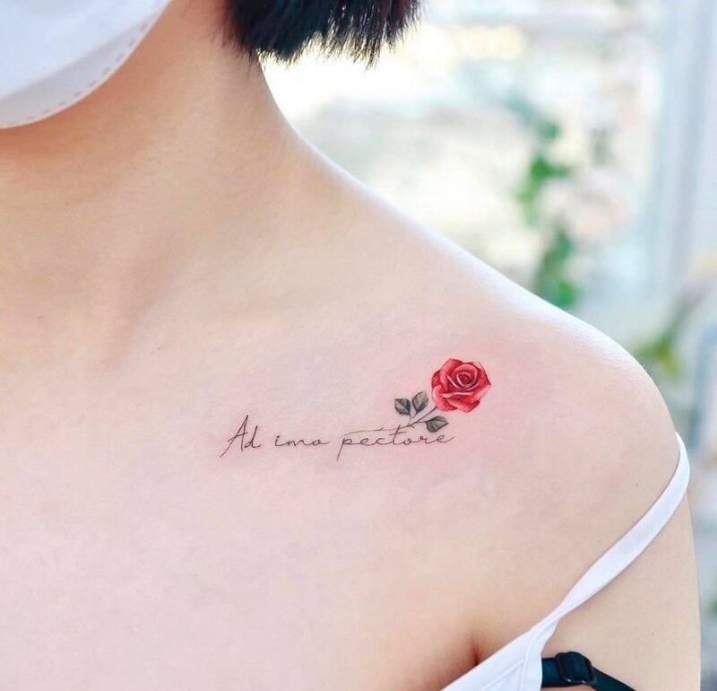 Mẫu Hình Xăm Hoa Hồng Kèm Chữ Ý Nghĩa Lãng Mạn Và Sâu Sắc