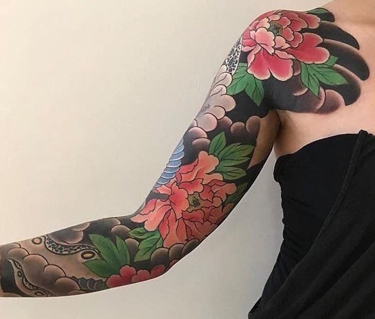 Hình Xăm Hoa Mẫu Đơn Kín Tay, Ngực Lưng Đẹp Nhất