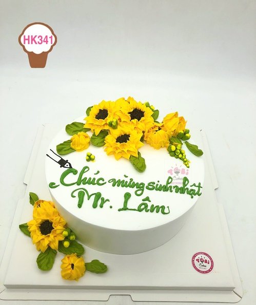 Hk341 - Bánh Sinh Nhật Hoa Hướng Dương Nở Rộ