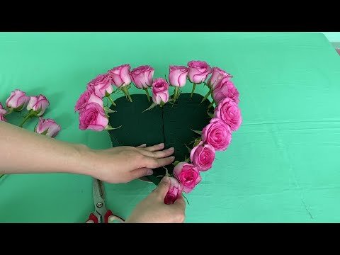 Cắm Dĩa Hoa Trái Tim Để Bàn Đơn Giản - Youtube