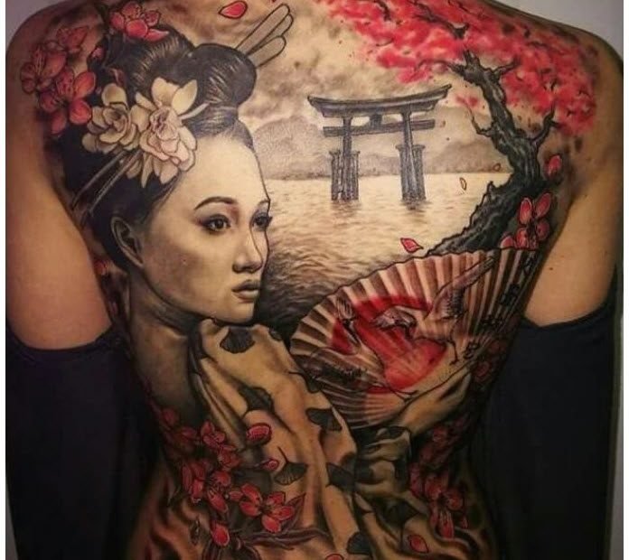 Hình Xăm Cô Gái Nhật Hoa Anh Đào | Uma