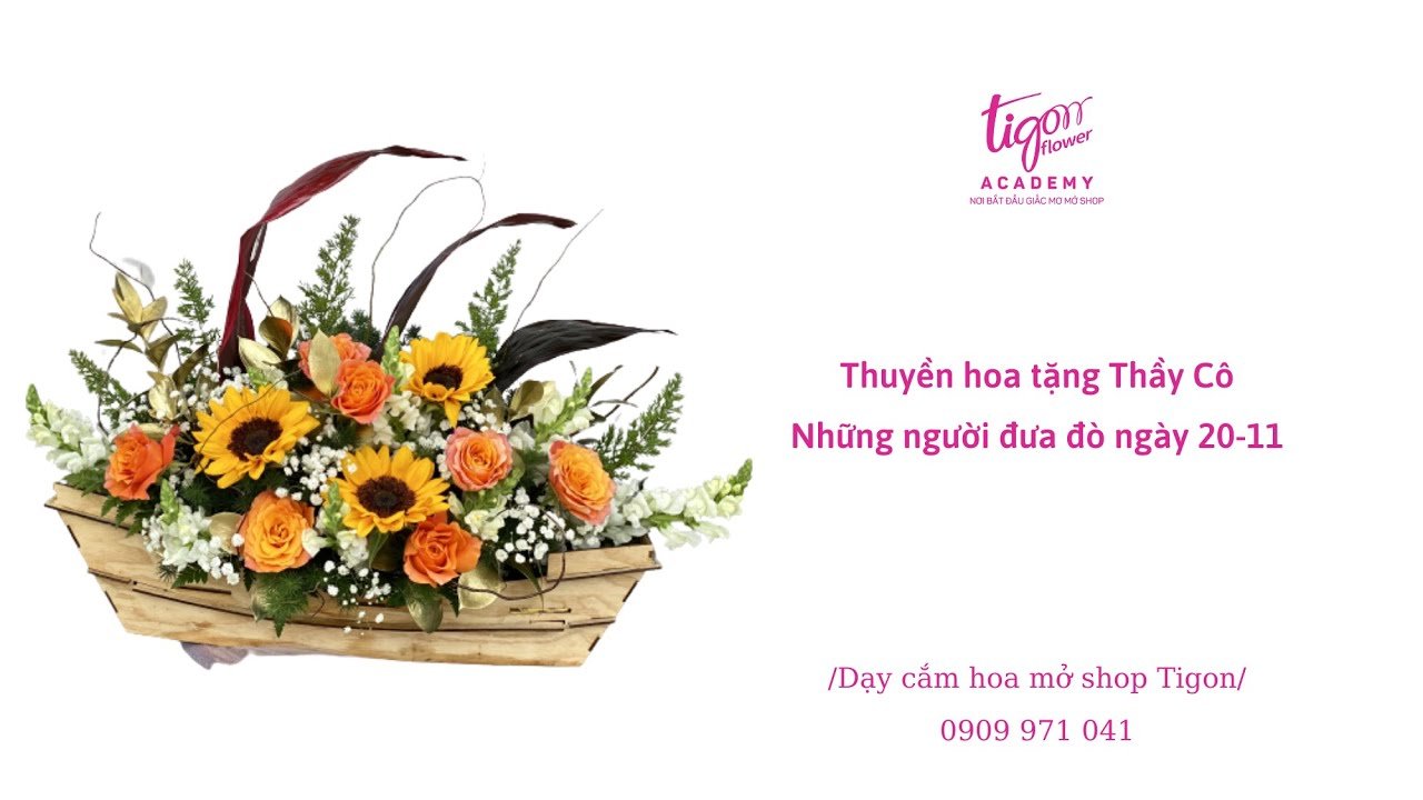 Hướng dẫn làm thuyền hoa tặng Thầy Cô ngày 20-11 /Dạy cắm hoa mở shop Tigon/ - YouTube Hướng Dẫn Làm Thuyền Hoa Tặng Thầy Cô Ngày 20-11 /Dạy Cắm Hoa Mở Shop Tigon/ - Youtube