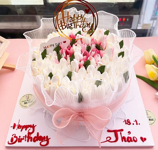 Bánh Kem Bó Hoa Tặng Bạn Dn022 - Tiệm Bánh Dê Núi