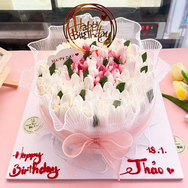 Bánh Kem Bó Hoa Tặng Bạn Dn022 - Tiệm Bánh Dê Núi